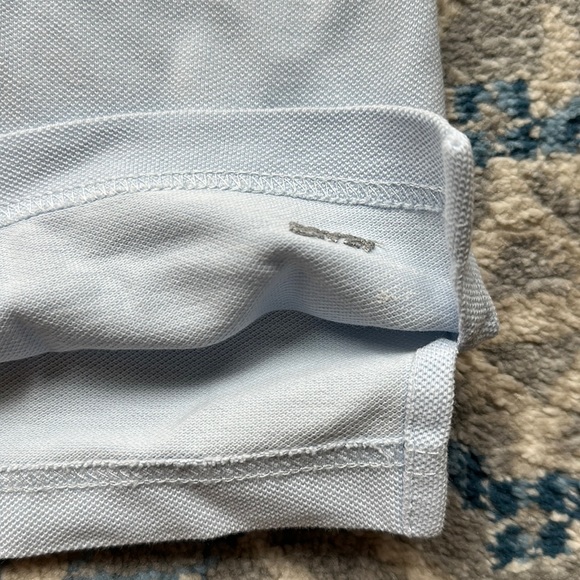 Prada Polo Shirt in Light Blue with Prada Stitched on bottom - Picture 6 of 10